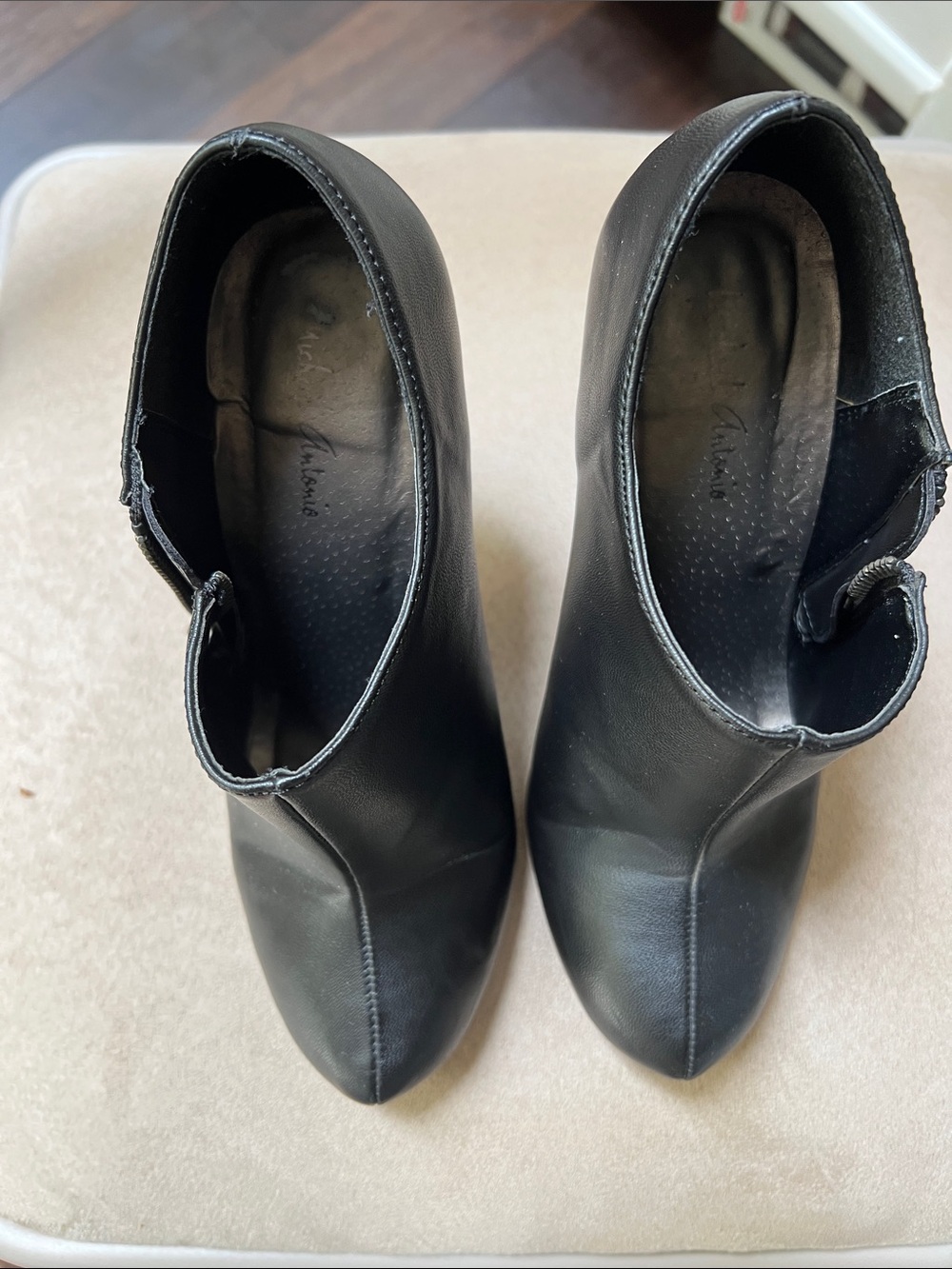 Michael Antonio Black Pointed Toe Ankle Booties